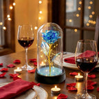 Rose Artificielle sous Cloche LED – Modèle Nebula