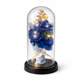 Bouquet de Roses Artificielles sous Cloche Lumineuse LED