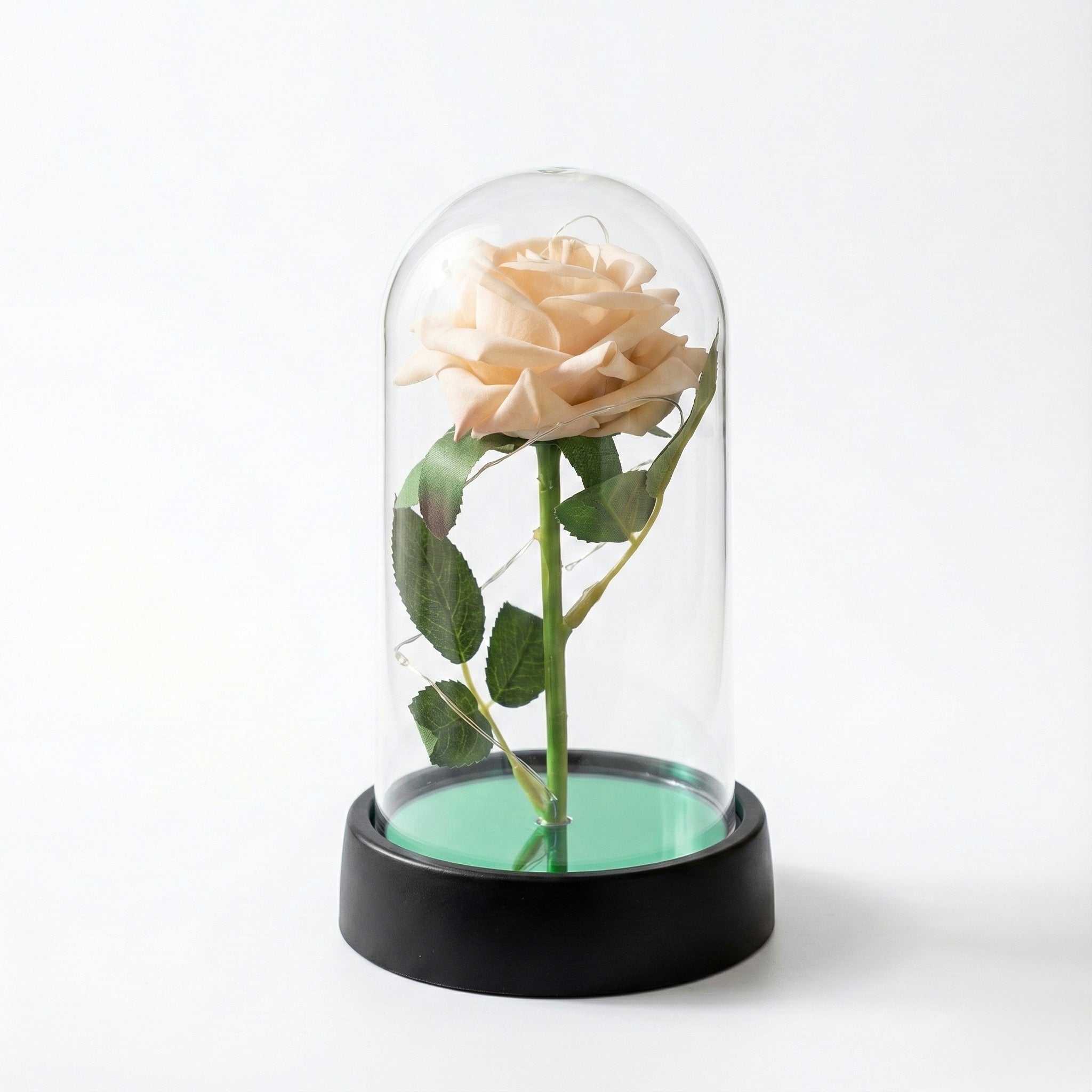Rose Artificielle sous Cloche LED – Modèle Florya