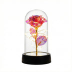 Rose Artificielle sous Cloche LED – Modèle Crystal
