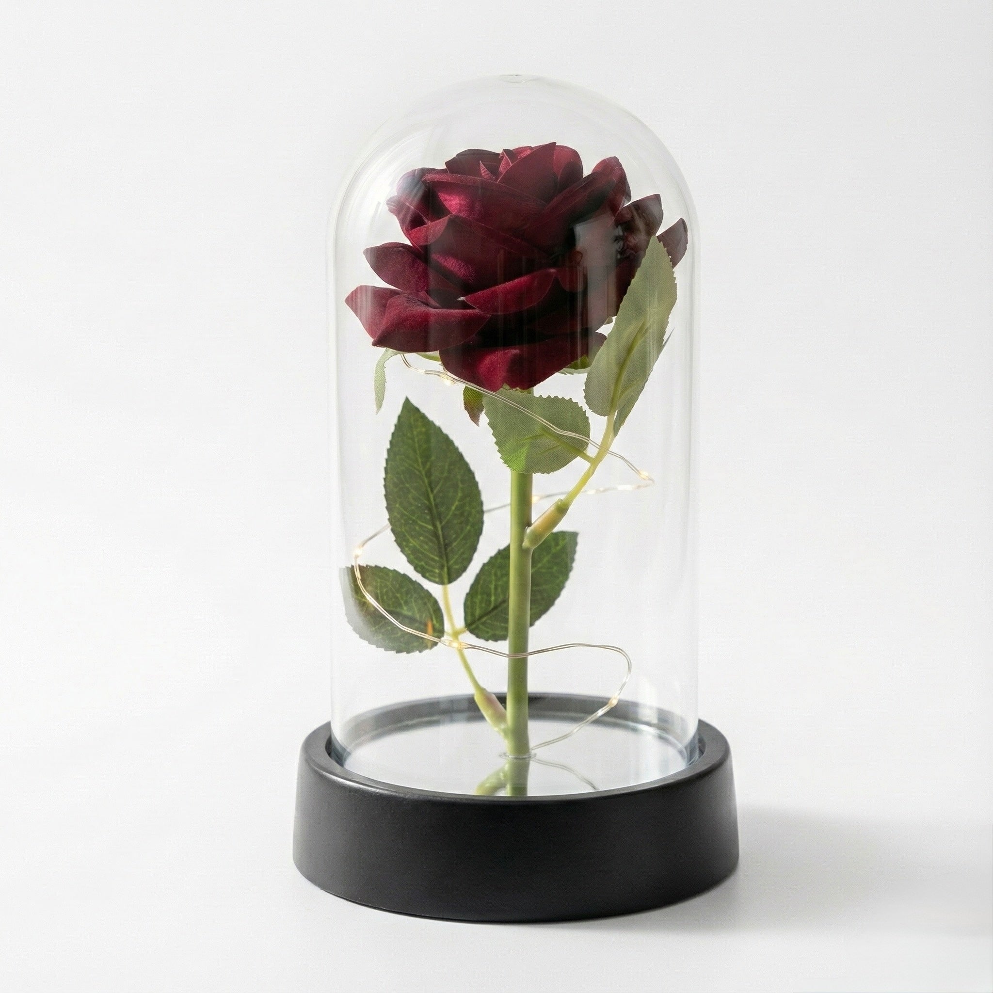 Rose Artificielle sous Cloche LED – Modèle Florya