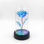 Rose Artificielle sous Cloche LED – Effet Holographique