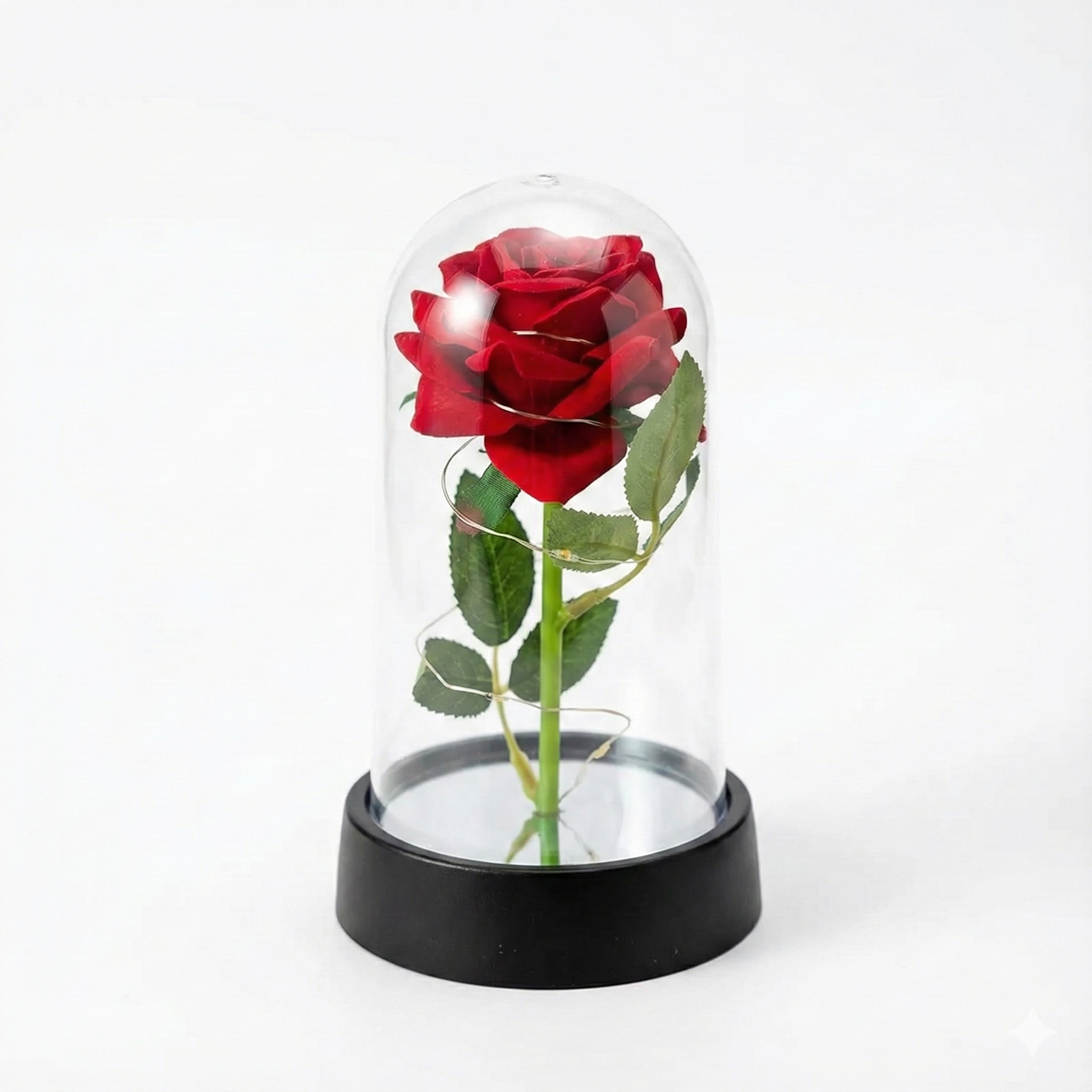 Rose Artificielle sous Cloche LED – Modèle Florya