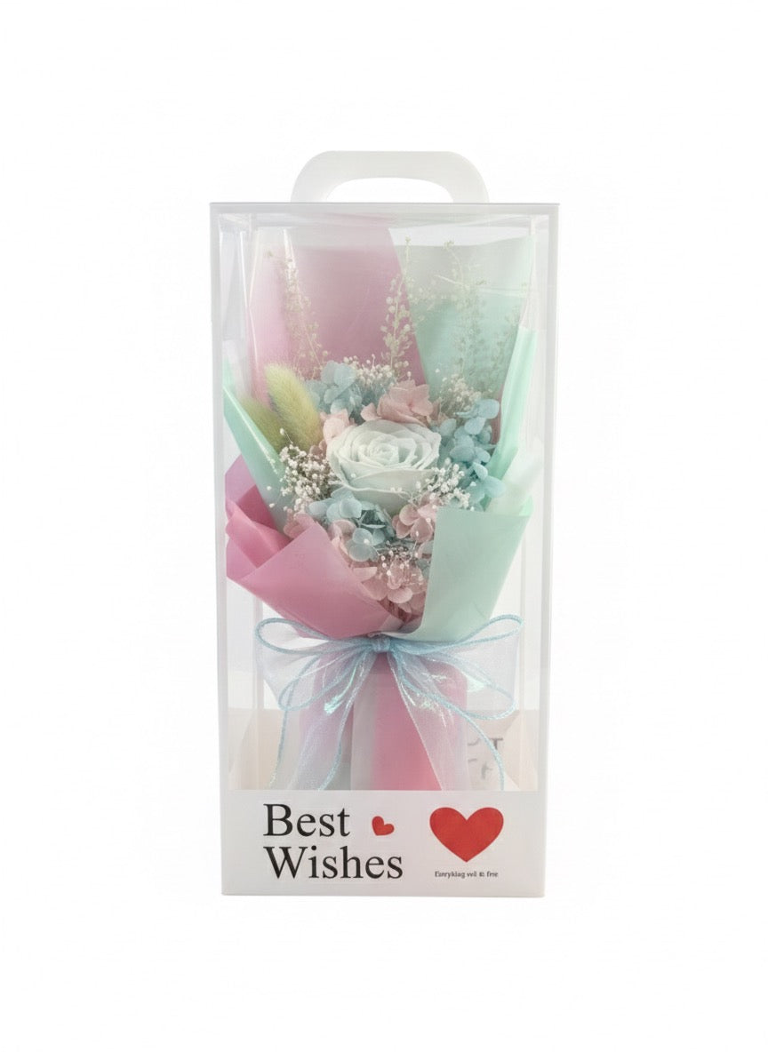 Bouquet de 1 Rose Éternel Artificielle – 4 coloris