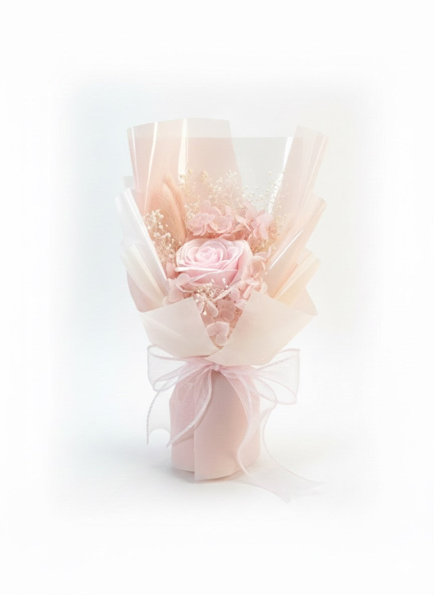 Bouquet de 1 Rose Éternel Artificielle – 4 coloris