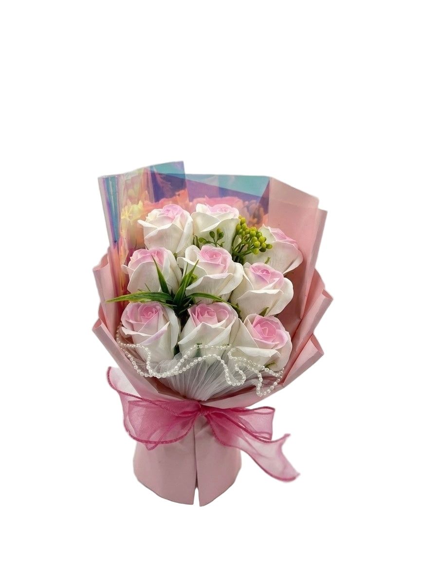 Bouquet de 9 Roses Éternel Artificielle – Lumières LED - 3 coloris