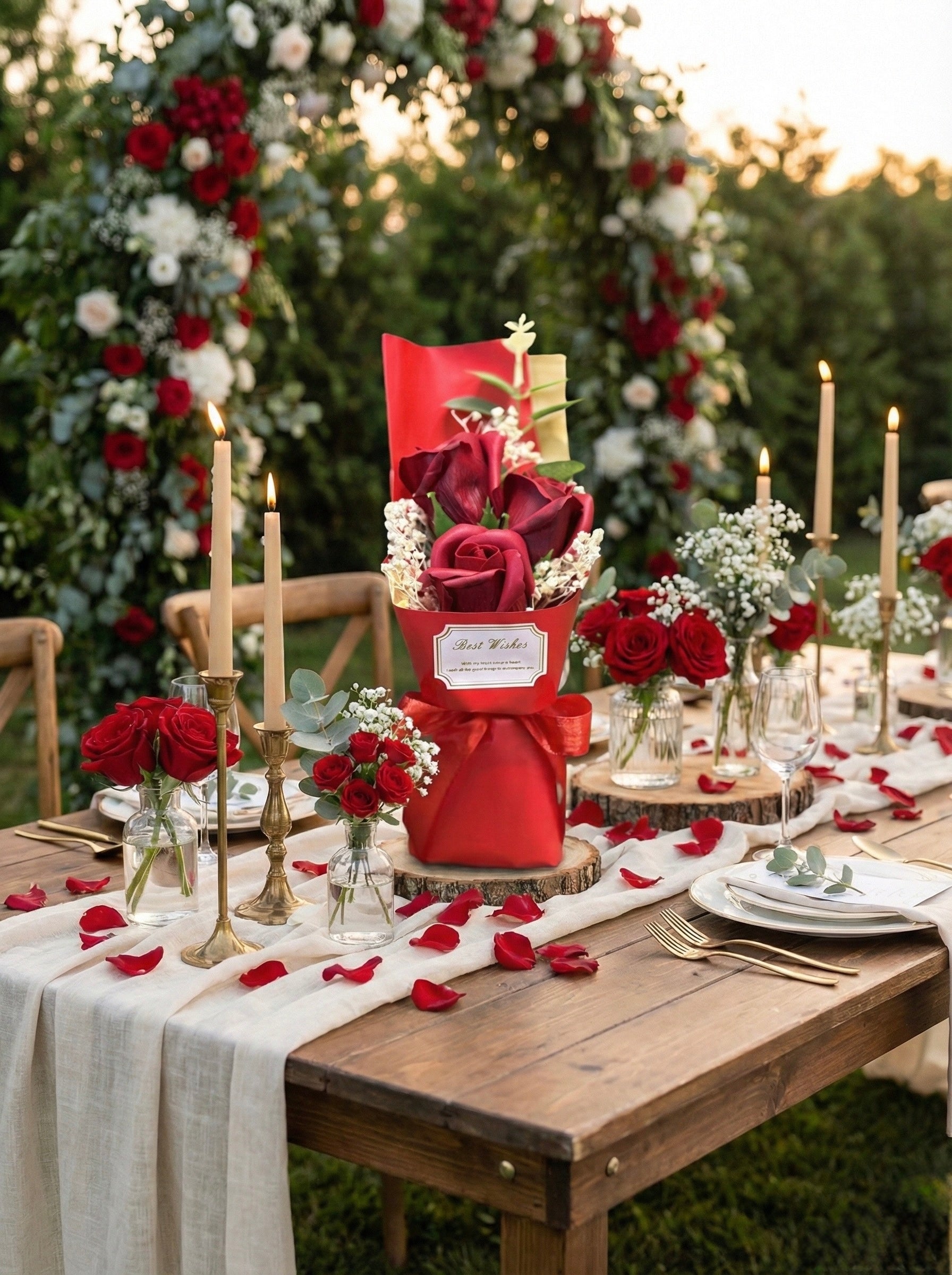 Bouquet de 3 Roses Éternel Artificielles – 6 coloris