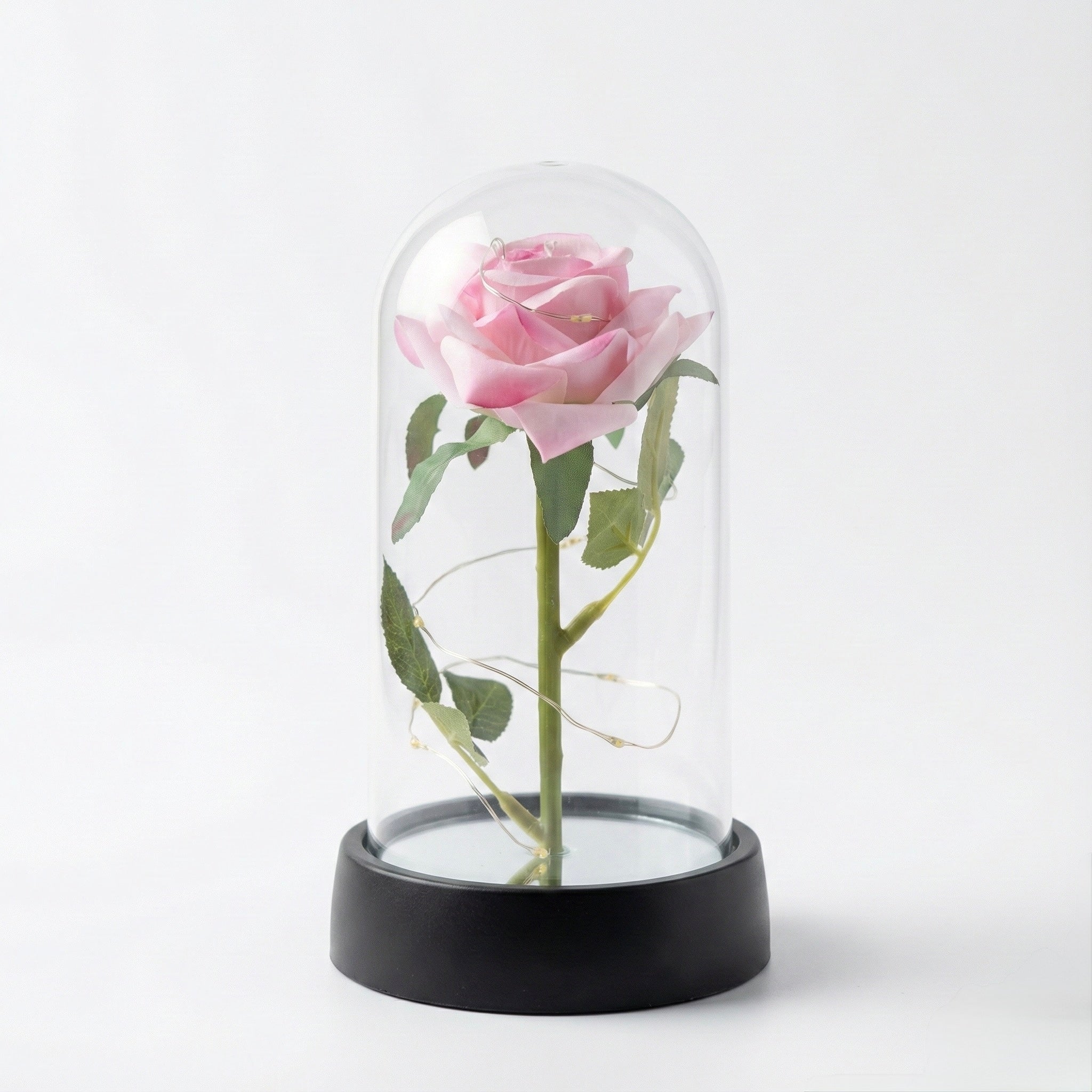 Rose Artificielle sous Cloche LED – Modèle Florya