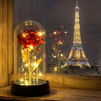 Rose Artificielle sous Cloche LED – Modèle Crystal