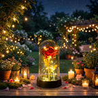 Rose Artificielle sous Cloche LED – Modèle Crystal