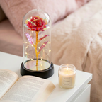 Rose Artificielle sous Cloche LED – Modèle Nebula