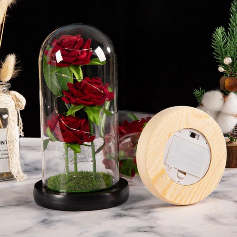 Cloche Romantique Trio de Roses – Amour Infini