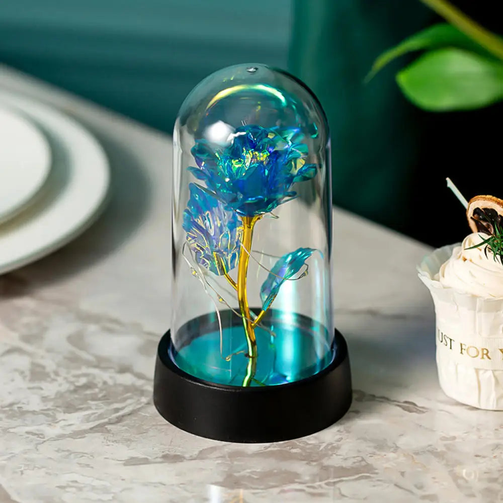 Rose Éternelle sous Cloche – Pureté Lumineuse